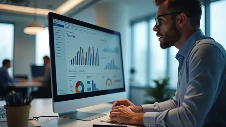 marketing professional analyzing website performance for better search engine rankings