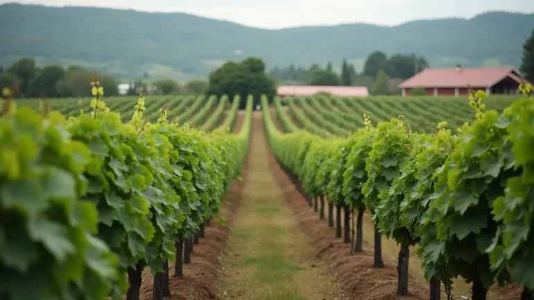 vineyard featuring organized grapevines cultivated for professional wine production